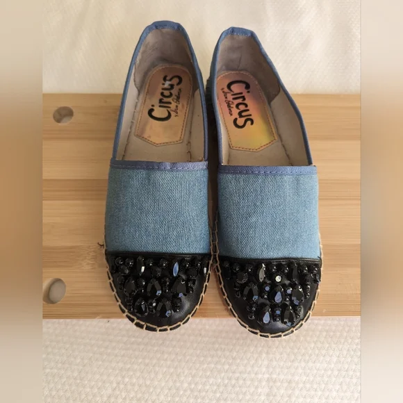 Sam Edelman Women's Circus Embellished Chambray Loretta Espadrille Size 6.5 - Picture 1 of 9
